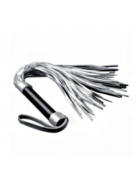 Серебристая плетка Struggle My Flogger с черной ручкой - 45 см. - Lovetoy - купить с доставкой в Уфе