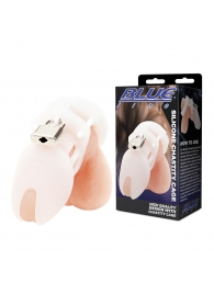 Белая клетка целомудрия Silicone Chastity Cage - BlueLine - купить с доставкой в Уфе