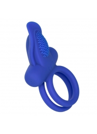 Синее перезаряжаемое эрекционное кольцо Silicone Rechargeable Dual Pleaser Enhancer - California Exotic Novelties - в Уфе купить с доставкой