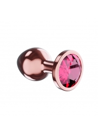 Пробка цвета розового золота с малиновым кристаллом Diamond Ruby Shine S - 7,2 см. - Lola Games - купить с доставкой в Уфе