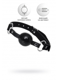 Черный кляп-шар на кожаных ремешках Anonymo - ToyFa - купить с доставкой в Уфе