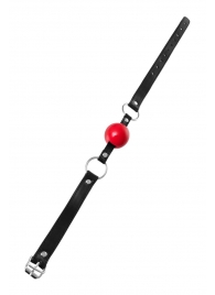 Красный кляп-шар на черных ремешках Anonymo - ToyFa - купить с доставкой в Уфе Красный кляп-шар на черных ремешках Anonymo - ToyFa - купить с доставкой в Уфе