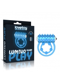 Голубое, светящееся в темноте виброкольцо Lumino Play Vibrating Penis Ring - Lovetoy - в Уфе купить с доставкой