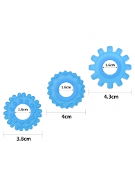 Набор из 3 голубых, светящихся в темноте эрекционных колец Lumino Play - Lovetoy - в Уфе купить с доставкой