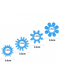 Набор из 4 голубых, светящихся в темноте эрекционных колец Lumino Play - Lovetoy - в Уфе купить с доставкой