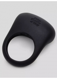 Черное эрекционное виброкольцо Sensation Rechargeable Vibrating Love Ring - Fifty Shades of Grey - в Уфе купить с доставкой