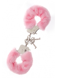 Металлические наручники с розовой меховой опушкой METAL HANDCUFF WITH PLUSH PINK - Dream Toys - купить с доставкой в Уфе