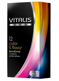 Цветные ароматизированные презервативы VITALIS PREMIUM color   flavor - 12 шт. - Vitalis - купить с доставкой в Уфе