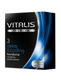 Презервативы VITALIS PREMIUM delay   cooling с охлаждающим эффектом - 3 шт. - Vitalis - купить с доставкой в Уфе