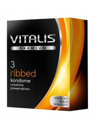 Ребристые презервативы VITALIS PREMIUM ribbed - 3 шт. - Vitalis - купить с доставкой в Уфе