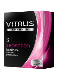 Презервативы с пупырышками и кольцами VITALIS PREMIUM sensation - 3 шт. - Vitalis - купить с доставкой в Уфе