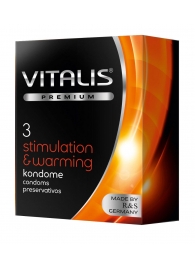 Презервативы VITALIS PREMIUM stimulation   warming с согревающим эффектом - 3 шт. - Vitalis - купить с доставкой в Уфе