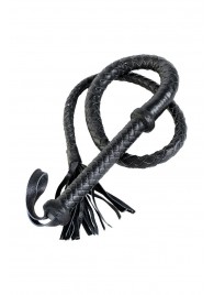 Длинный кожаный кнут с хлопушками на конце - ToyFa - купить с доставкой в Уфе