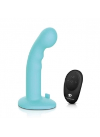 Голубая изогнутая насадка 6in Remote Control Ripple P-Spot G-Spot на черных трусиках - 16 см. - Pegasus - купить с доставкой в Уфе