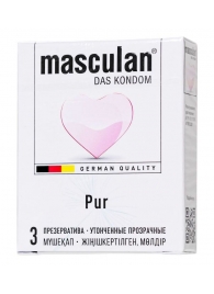 Супертонкие презервативы Masculan Pur - 3 шт. - Masculan - купить с доставкой в Уфе