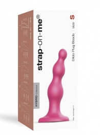 Розовая насадка Strap-On-Me Dildo Plug Beads size S - Strap-on-me - купить с доставкой в Уфе