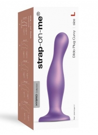 Фиолетовая насадка Strap-On-Me Dildo Plug Curvy size L - Strap-on-me - купить с доставкой в Уфе