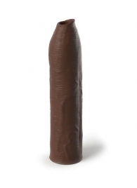 Коричневая насадка-удлинитель Uncut Silicone Penis Enhancer - 17,8 см. - Pipedream - в Уфе купить с доставкой