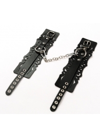 Узорчатые кожаные оковы с регулируемыми ремешками - Crazy Handmade - купить с доставкой в Уфе