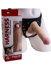 Страпон Harness из двух предметов: трусики с плугом и насадка-фаллос - 17 см. - LOVETOY (А-Полимер) - купить с доставкой в Уфе