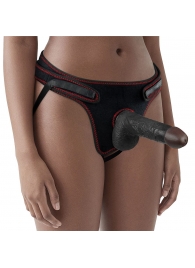 Женский темнокожий страпон Easy Strapon Set 7 Inch - 18 см. - Lovetoy - купить с доставкой в Уфе