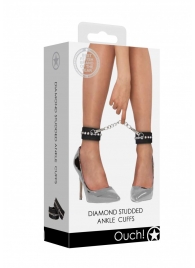 Черные поножи Diamond Studded Ankle Cuffs - Shots Media BV - купить с доставкой в Уфе