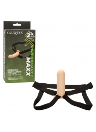 Телесный фаллопротез из силикона Extension with Harness - 15,75 см. - California Exotic Novelties - купить с доставкой в Уфе