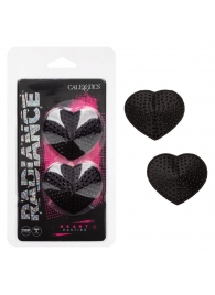 Черные пэстисы в форме сердечек Heart Pasties - California Exotic Novelties - купить с доставкой в Уфе