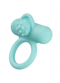 Аквамариновое эрекционное виброкольцо Silicone Rechargeable Nubby Lover’s Delight - California Exotic Novelties - в Уфе купить с доставкой