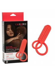 Красное эрекционное кольцо Silicone Rechargeable Vertical Dual Enhancer - California Exotic Novelties - в Уфе купить с доставкой