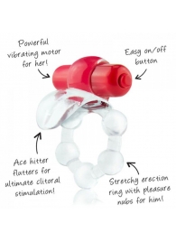 Виброкольцо с язычком и красным виброэлементом Overtime - Screaming O - в Уфе купить с доставкой