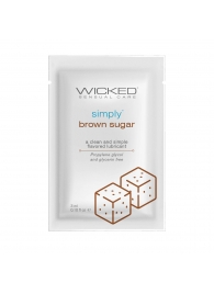 Саше лубриканта на водной основе Simply Aqua Brown Sugar с ароматом коричневого сахара - 3 мл. - Wicked - купить с доставкой в Уфе