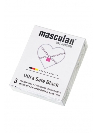 Ультрапрочные презервативы Masculan Ultra Safe Black - 3 шт. - Masculan - купить с доставкой в Уфе