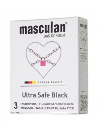 Ультрапрочные презервативы Masculan Ultra Safe Black - 3 шт. - Masculan - купить с доставкой в Уфе