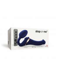 Синий безремневой страпон Multi Orgasm Size S с клиторальной стимуляцией - Strap-on-me - купить с доставкой в Уфе
