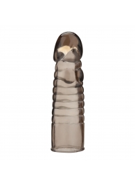 Дымчатая насадка-удлинитель Ribbed Realistic Penis Enhancing Sleeve Extension - 15,2 см. - BlueLine - в Уфе купить с доставкой