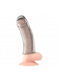 Текстурированная насадка на пенис Clear Textured Penis Enhancing Sleeve Extension - 16,5 см. - BlueLine - в Уфе купить с доставкой