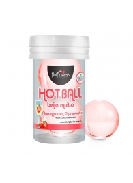 Лубрикант на масляной основе Hot Ball Beija Muito с ароматом клубники и шампанского (2 шарика по 3 гр.) - HotFlowers - купить с доставкой в Уфе