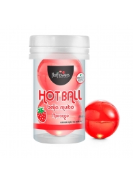 Лубрикант на масляной основе Hot Ball Beija Muito с ароматом клубники (2 шарика по 3 гр.) - HotFlowers - купить с доставкой в Уфе