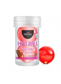 Лубрикант на масляной основе Hot Ball Beija Muito с ароматом шоколада и клубники (2 шарика по 3 гр.) - HotFlowers - купить с доставкой в Уфе