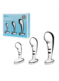 Набор из 3 стальных стимуляторов простаты Stainless Steel P-spot Training Set - b-Vibe - в Уфе купить с доставкой