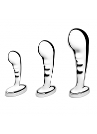 Набор из 3 стальных стимуляторов простаты Stainless Steel P-spot Training Set - b-Vibe - в Уфе купить с доставкой