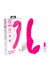 Розовый безремневой страпон на радиоуправлении Strapless Together - 22 см. - Together Toy - купить с доставкой в Уфе