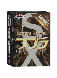 Суженные к основанию презервативы Sagami Xtreme COBRA - 3 шт. - Sagami - купить с доставкой в Уфе