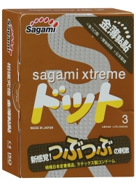 Презервативы Sagami Xtreme FEEL UP с точечной текстурой и линиями прилегания - 3 шт. - Sagami - купить с доставкой в Уфе