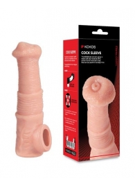 Телесная фантазийная насадка на член Cock Sleeve Size M - KOKOS - в Уфе купить с доставкой