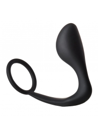 Черное эрекционное кольцо с анальной пробкой Anal Plug With Cockring - Dream Toys - в Уфе купить с доставкой