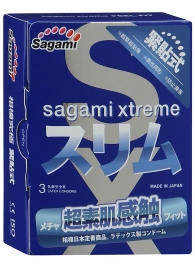 Розовые презервативы Sagami Xtreme FEEL FIT 3D - 3 шт. - Sagami - купить с доставкой в Уфе