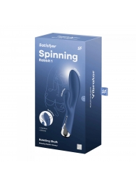 Синий вибратор-кролик с ротацией Spinning Rabbit 1 - 20 см. - Satisfyer купить в Уфе с доставкой в Orgasmix.ru Синий вибратор-кролик с ротацией Spinning Rabbit 1 - 20 см. - Satisfyer