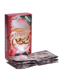 Презервативы Sagami Xtreme Strawberry c ароматом клубники - 10 шт. - Sagami - купить с доставкой в Уфе